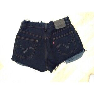 LEVIS 559 Cutoff Jean Shorts Cut Off W 30 Red Tab Relax Fit black fringe